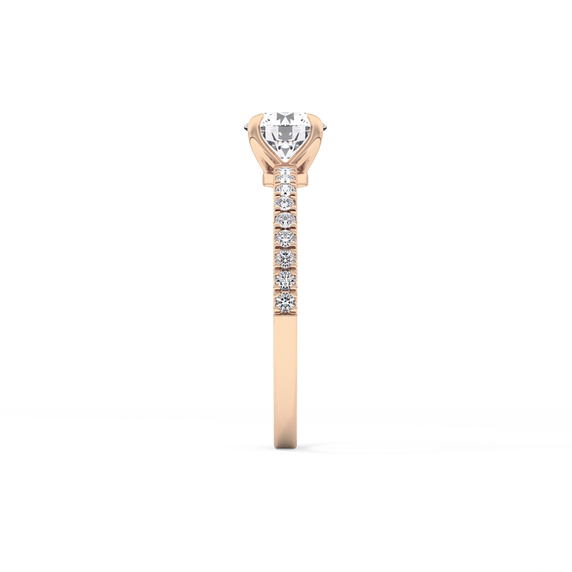 Round Cut 0.69 Carat Moissanite Ring – Pave Setting in Gold