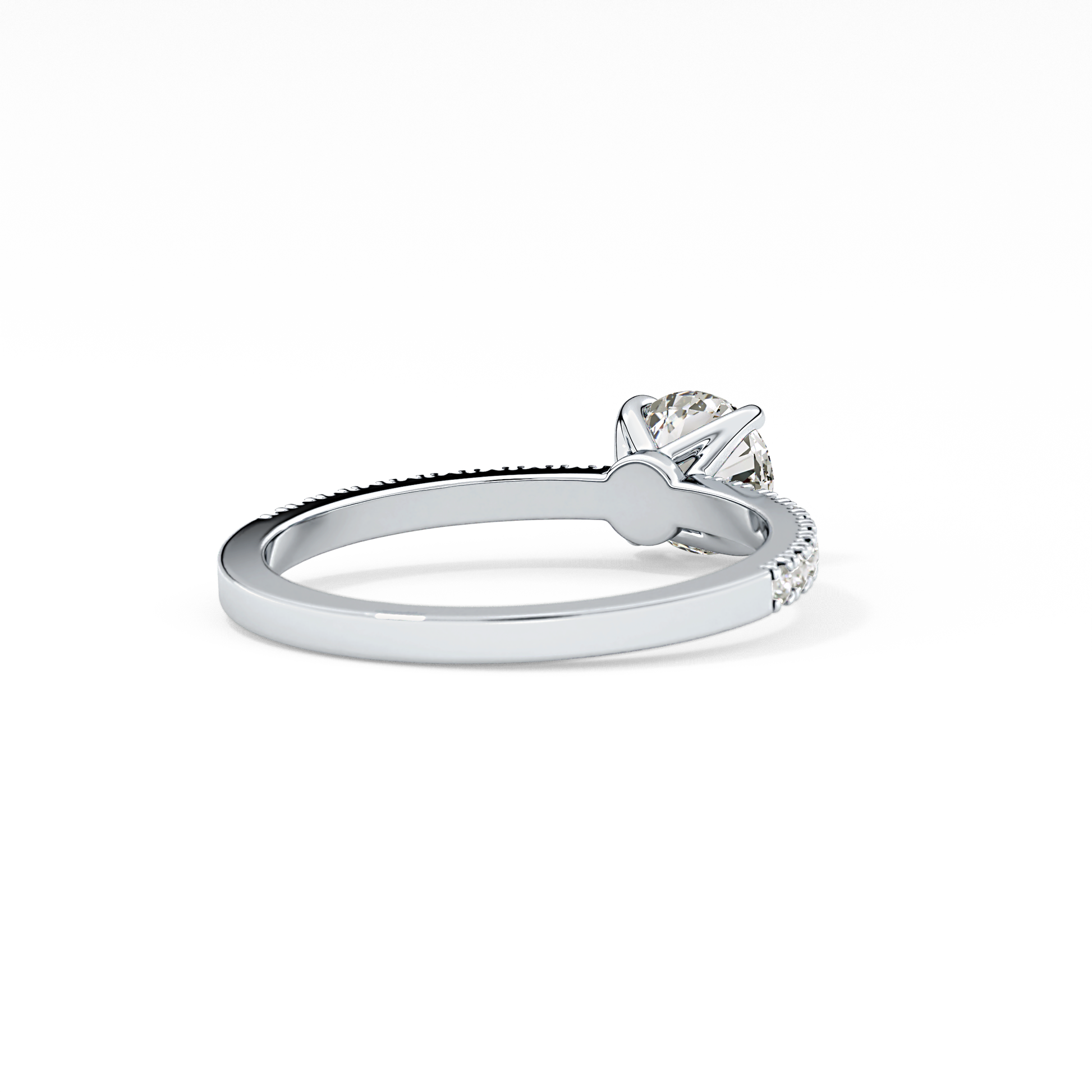 Round Cut 0.69 Carat Moissanite Ring – Pave Setting in Gold
