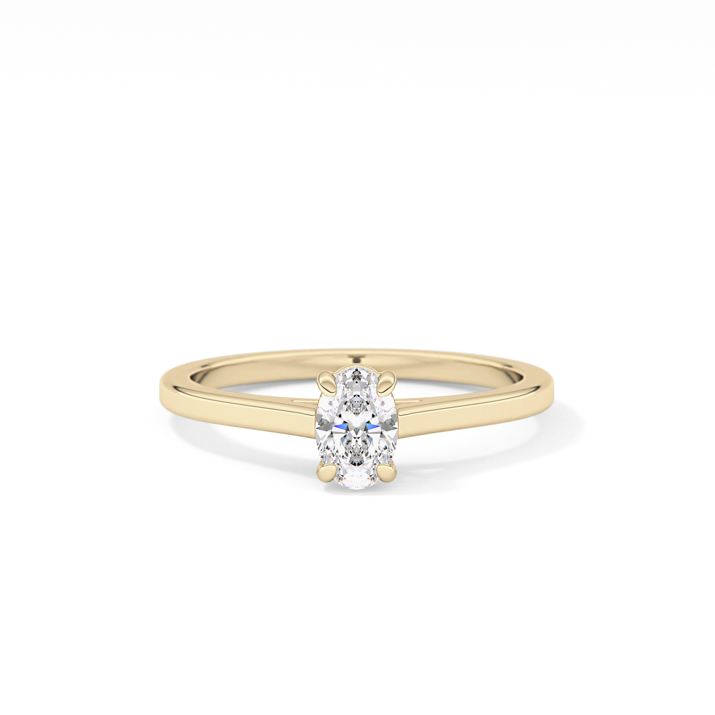 Oval Cut 0.36 Carat Moissanite Ring – Solitaire Style in Gold