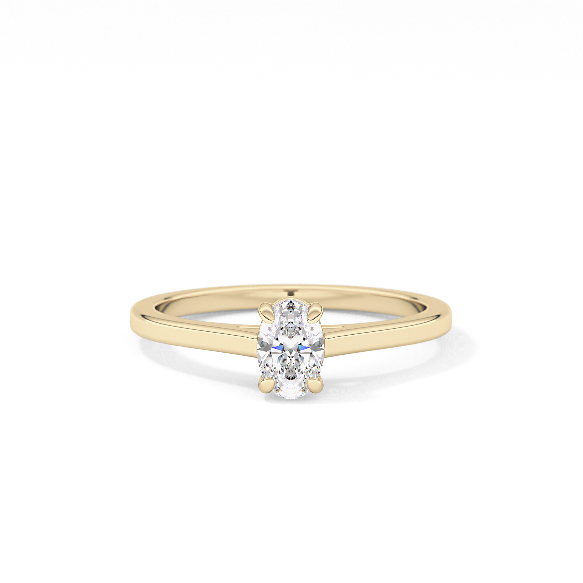 Oval Cut 0.36 Carat Moissanite Ring – Solitaire Style in Gold