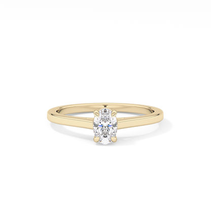 Oval Cut 0.36 Carat Moissanite Ring – Solitaire Style in Gold