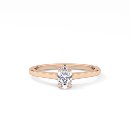 Oval Cut 0.36 Carat Moissanite Ring – Solitaire Style in Gold