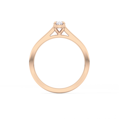 Oval Cut 0.36 Carat Moissanite Ring – Solitaire Style in Gold