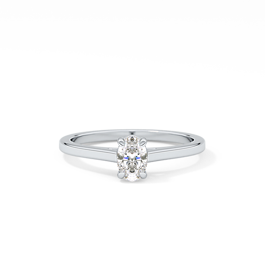 Oval Cut 0.36 Carat Moissanite Ring – Solitaire Style in Gold