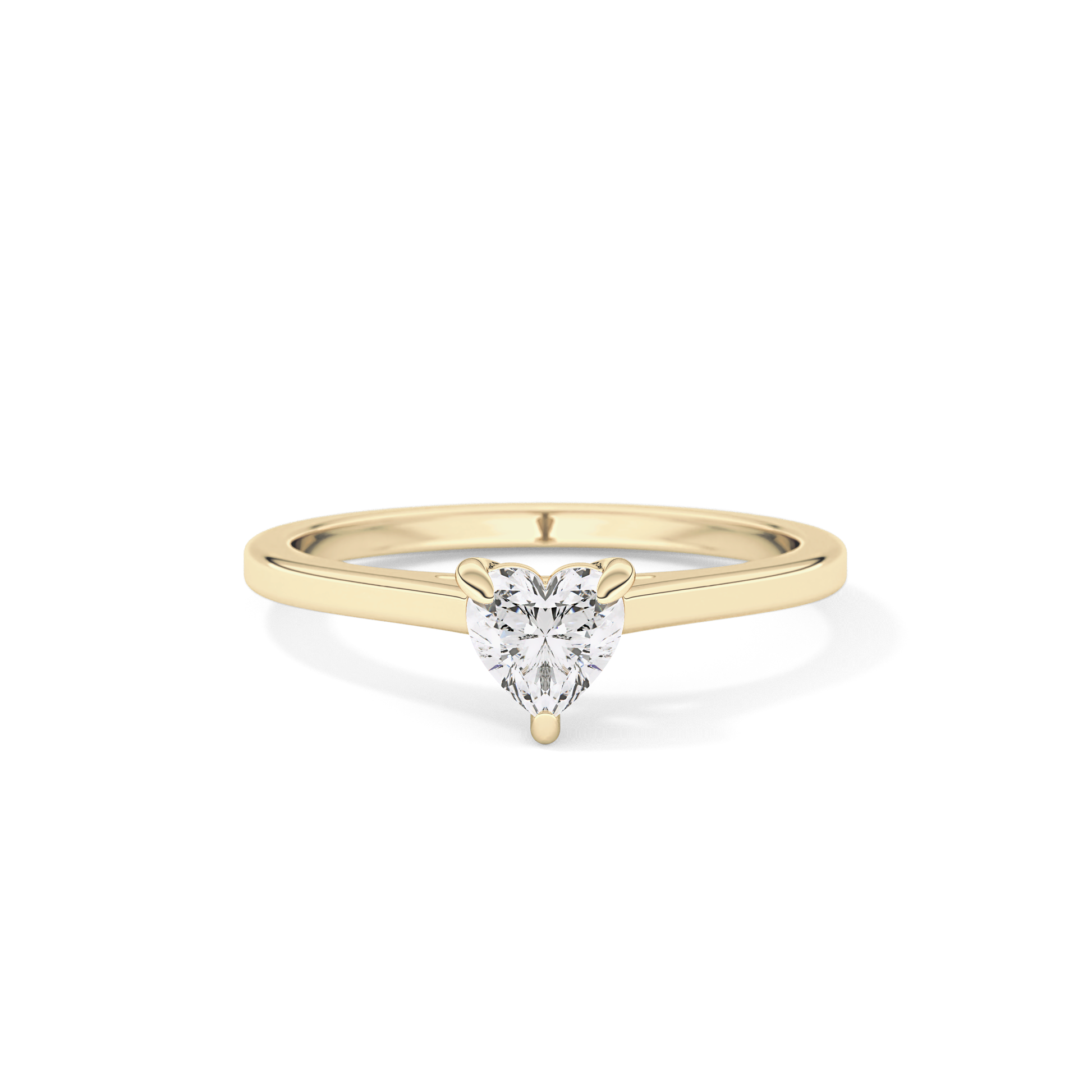 Heart Cut 0.44 Carat Moissanite Ring - Solitaire Setting in Gold