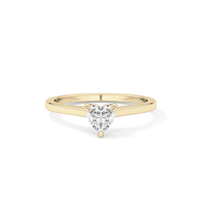 Heart Cut 0.44 Carat Moissanite Ring - Solitaire Setting in Gold