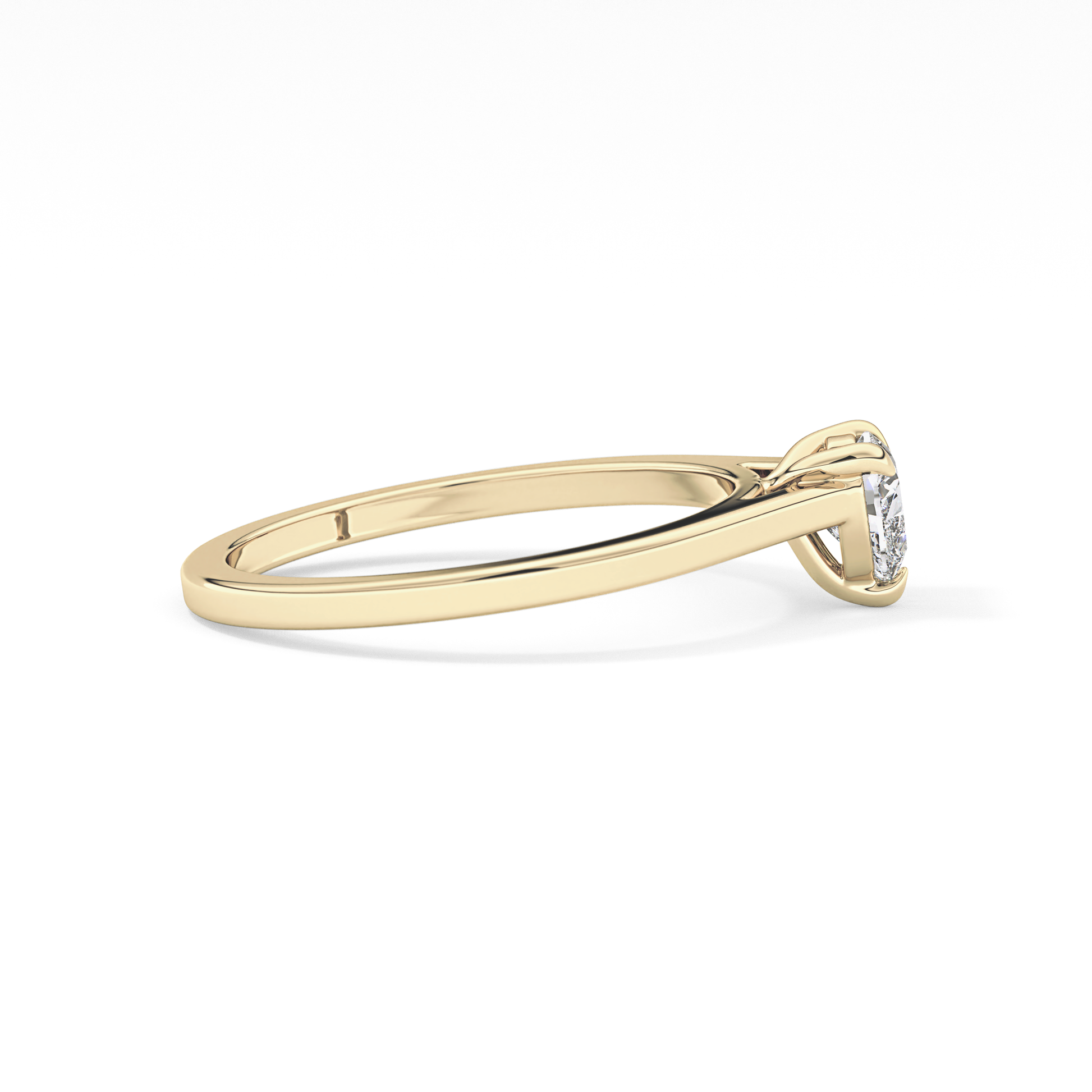 Heart Cut 0.44 Carat Moissanite Ring - Solitaire Setting in Gold