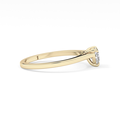 Heart Cut 0.44 Carat Moissanite Ring - Solitaire Setting in Gold
