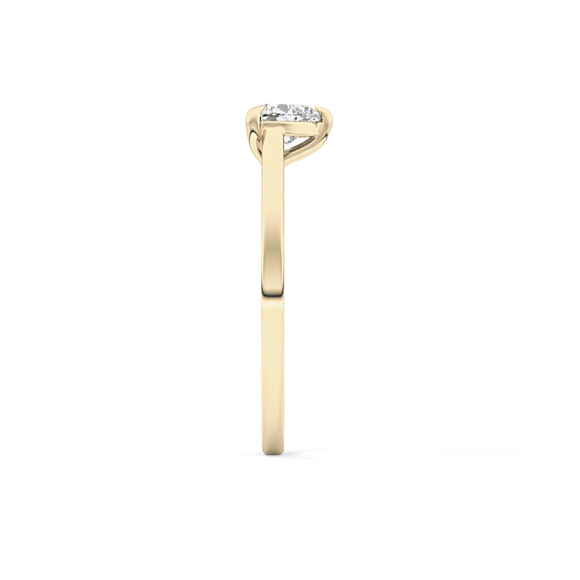 Heart Cut 0.44 Carat Moissanite Ring - Solitaire Setting in Gold