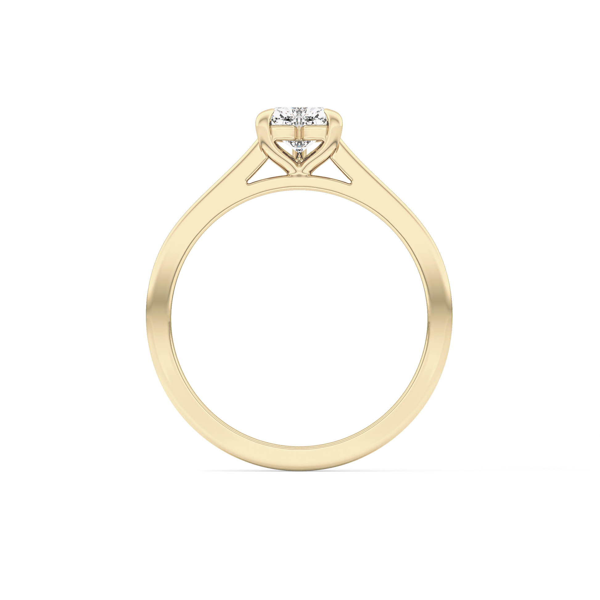 Heart Cut 0.44 Carat Moissanite Ring - Solitaire Setting in Gold