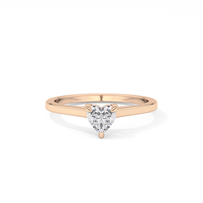 Heart Cut 0.44 Carat Moissanite Ring - Solitaire Setting in Gold