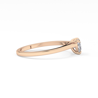 Heart Cut 0.44 Carat Moissanite Ring - Solitaire Setting in Gold