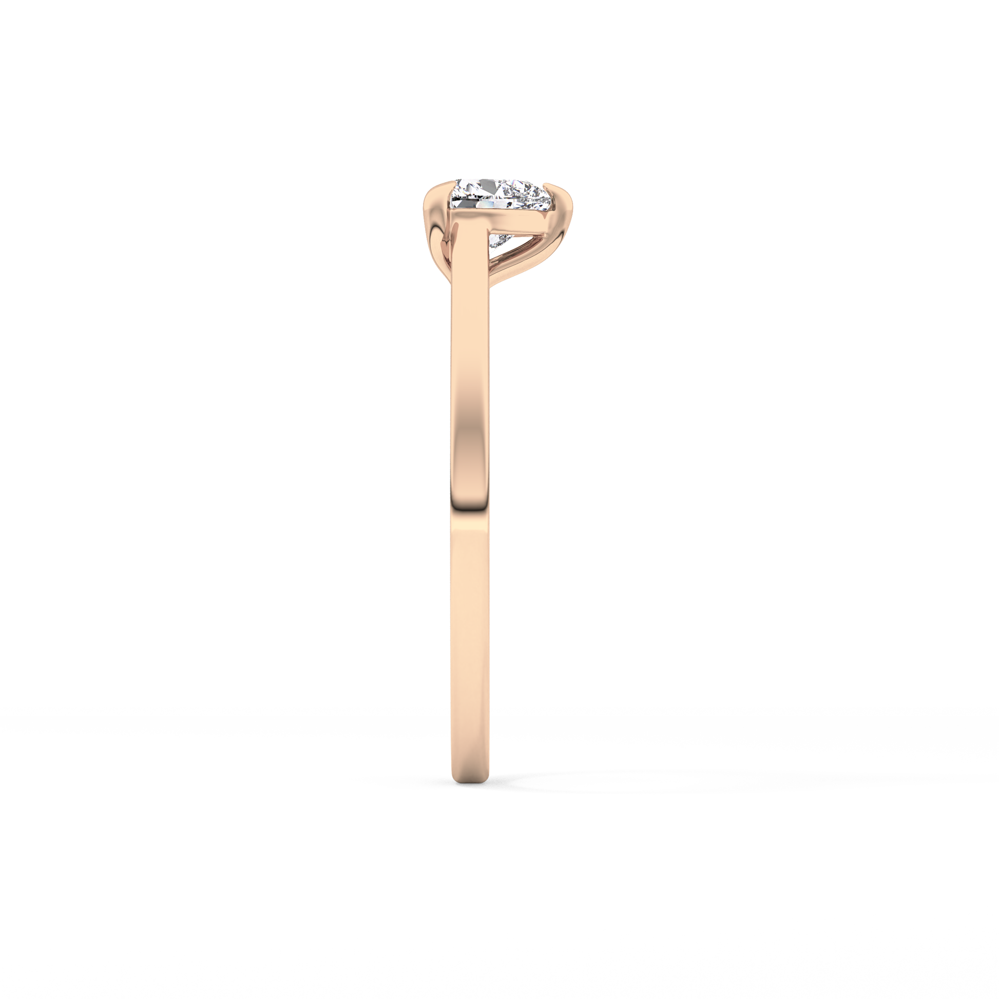 Heart Cut 0.44 Carat Moissanite Ring - Solitaire Setting in Gold