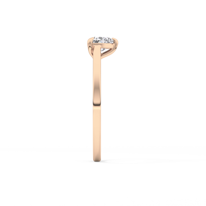 Heart Cut 0.44 Carat Moissanite Ring - Solitaire Setting in Gold