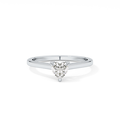 Heart Cut 0.44 Carat Moissanite Ring - Solitaire Setting in Gold