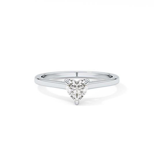 Heart Cut 0.44 Carat Moissanite Ring - Solitaire Setting in Gold