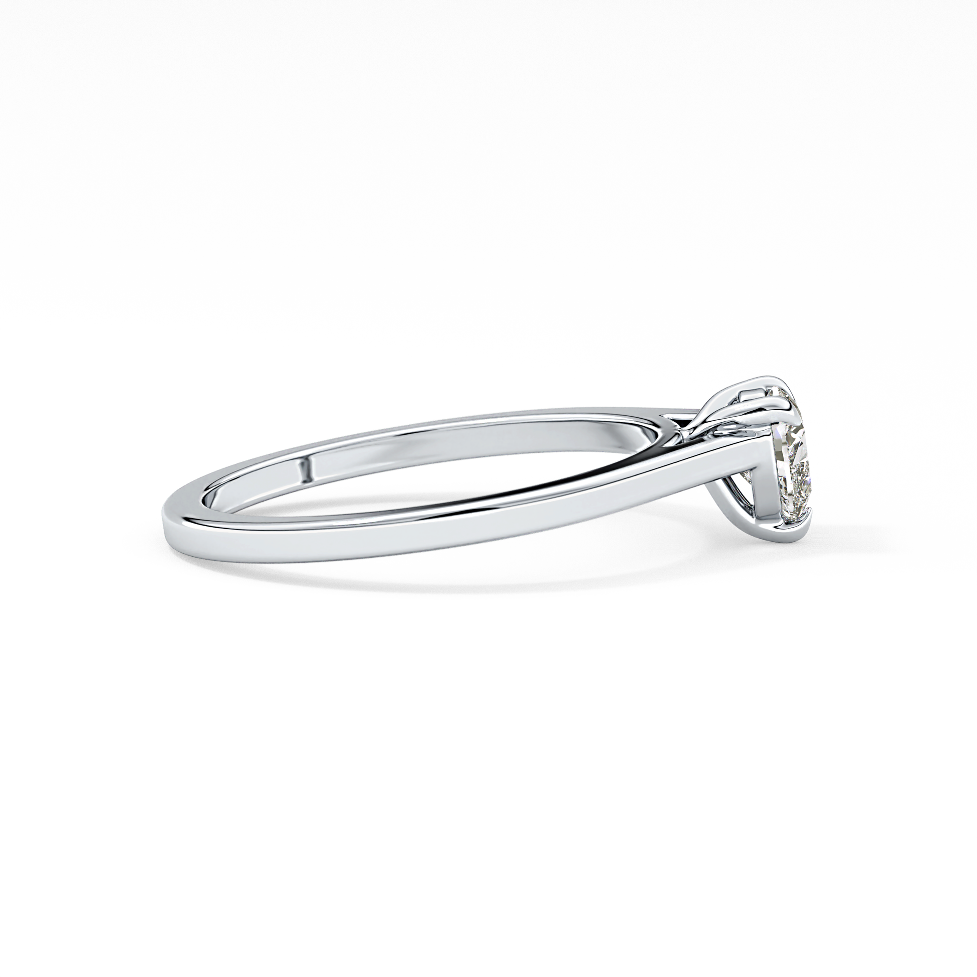 Heart Cut 0.44 Carat Moissanite Ring - Solitaire Setting in Gold