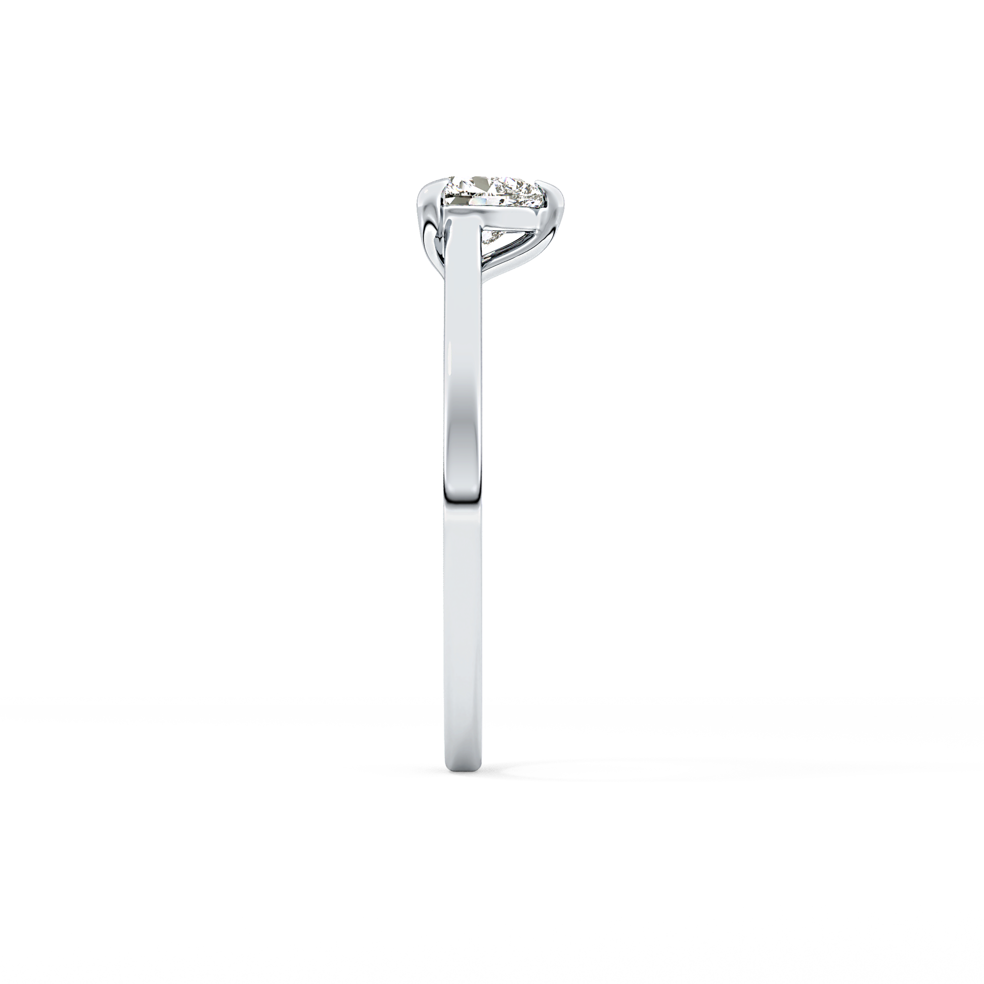 Heart Cut 0.44 Carat Moissanite Ring - Solitaire Setting in Gold