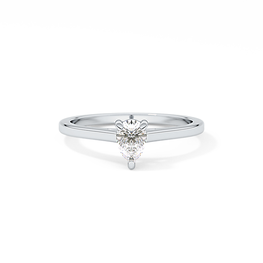 Pear Cut 0.35 Carat Moissanite Ring – Solitaire Style in Gold