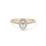 Pear Cut 0.35 Carat Moissanite Ring – Pave Setting in Gold