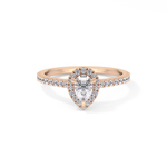 Pear Cut 0.35 Carat Moissanite Ring – Pave Setting in Gold