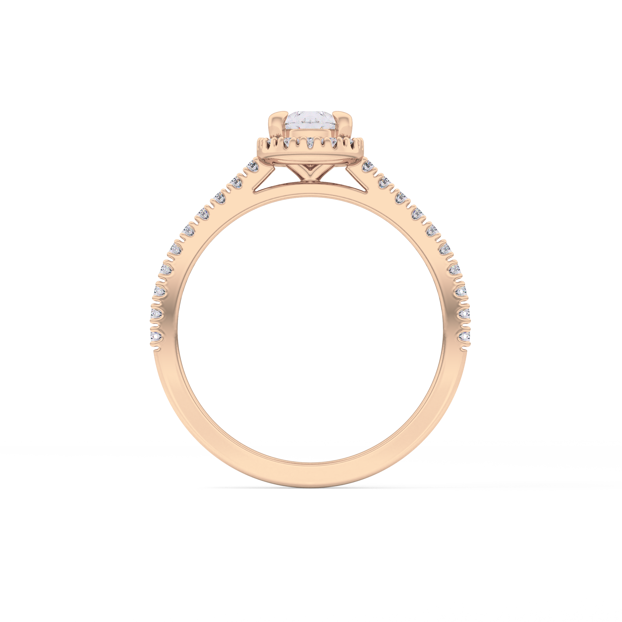 Pear Cut 0.35 Carat Moissanite Ring – Pave Setting in Gold