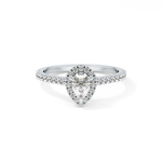 Pear Cut 0.35 Carat Moissanite Ring – Pave Setting in Gold