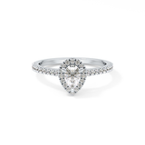Pear Cut 0.35 Carat Moissanite Ring – Pave Setting in Gold