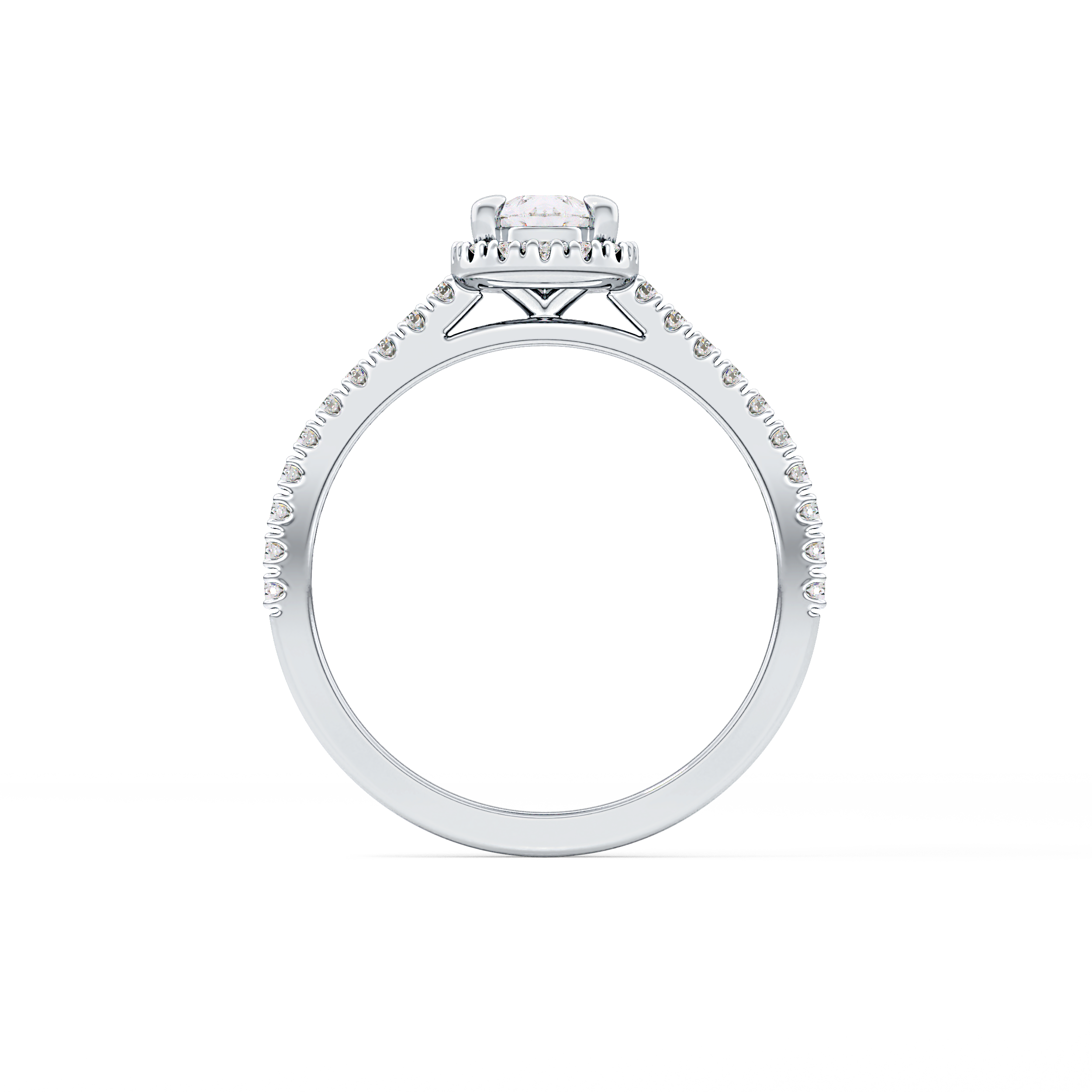 Pear Cut 0.35 Carat Moissanite Ring – Pave Setting in Gold