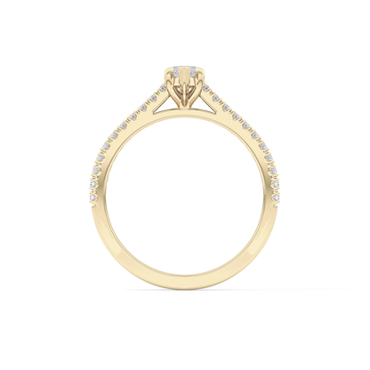 Marquise Cut 0.42 Carat Moissanite Ring – Pave Setting in Gold