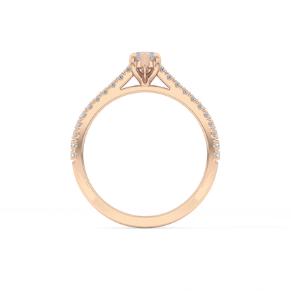 Marquise Cut 0.42 Carat Moissanite Ring – Pave Setting in Gold