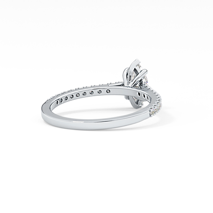 Marquise Cut 0.42 Carat Moissanite Ring – Pave Setting in Gold