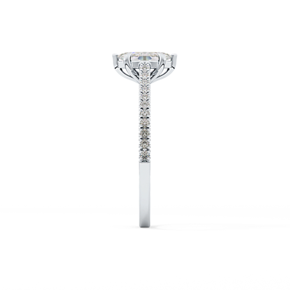 Marquise Cut 0.42 Carat Moissanite Ring – Pave Setting in Gold