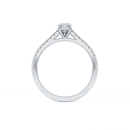 Marquise Cut 0.42 Carat Moissanite Ring – Pave Setting in Gold