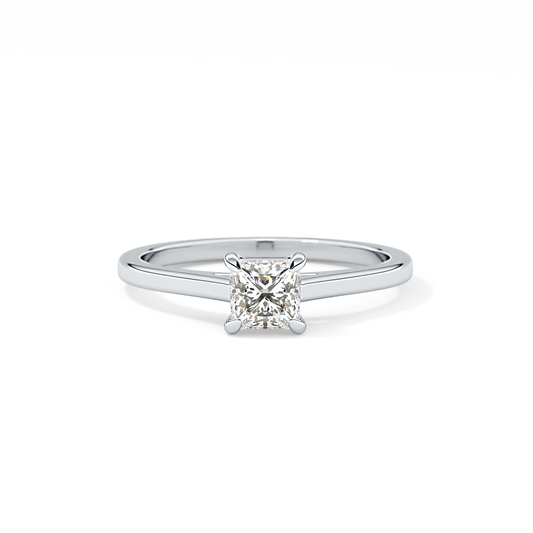 Princess Cut 0.57 Carat Moissanite Ring – Solitaire Style in Gold