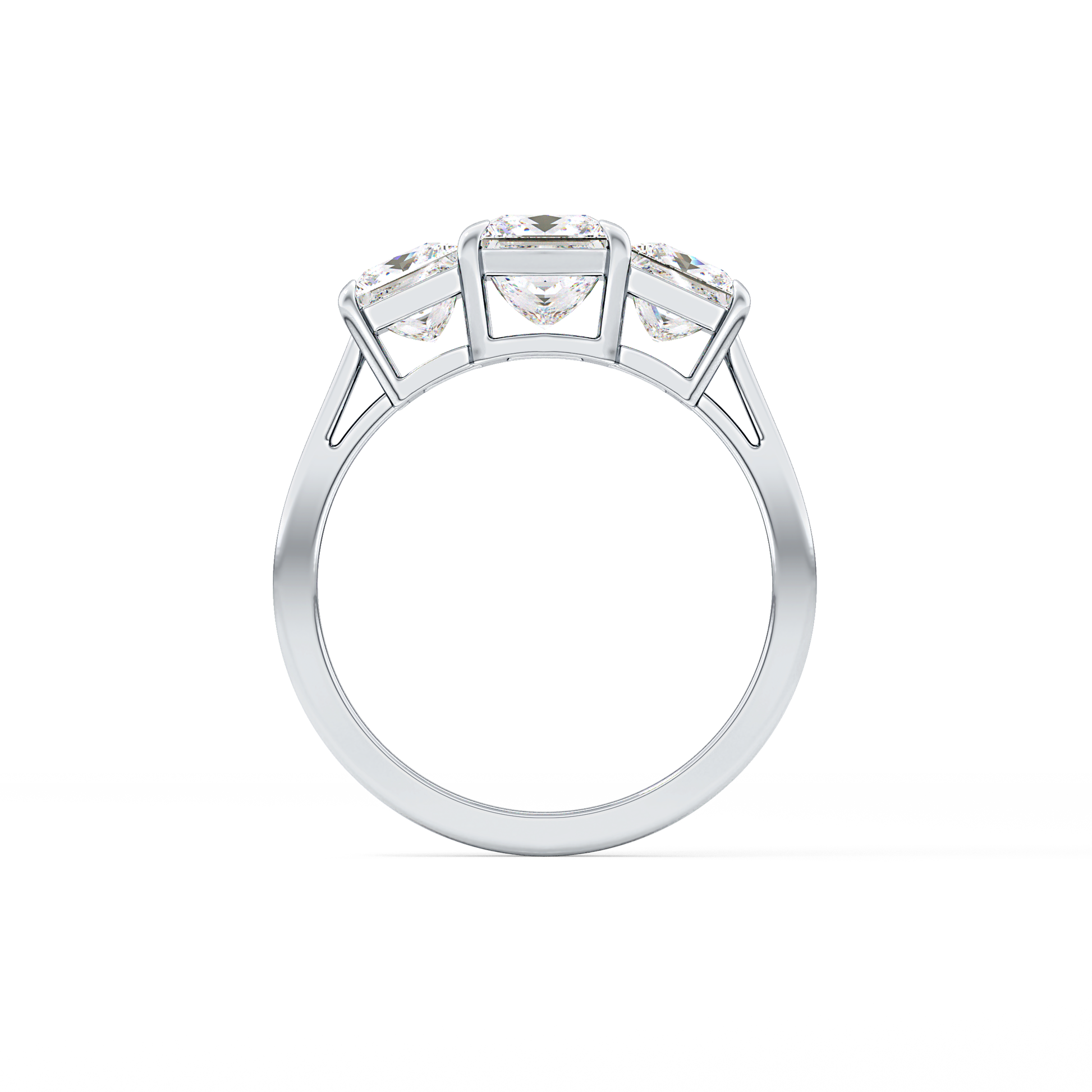 Princess Cut 1.04 Carat Moissanite Ring – Three Stones Setting in Gold