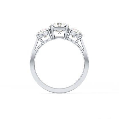 Round Cut 1.03 Carat Moissanite Ring – Three Stones Setting in Gold