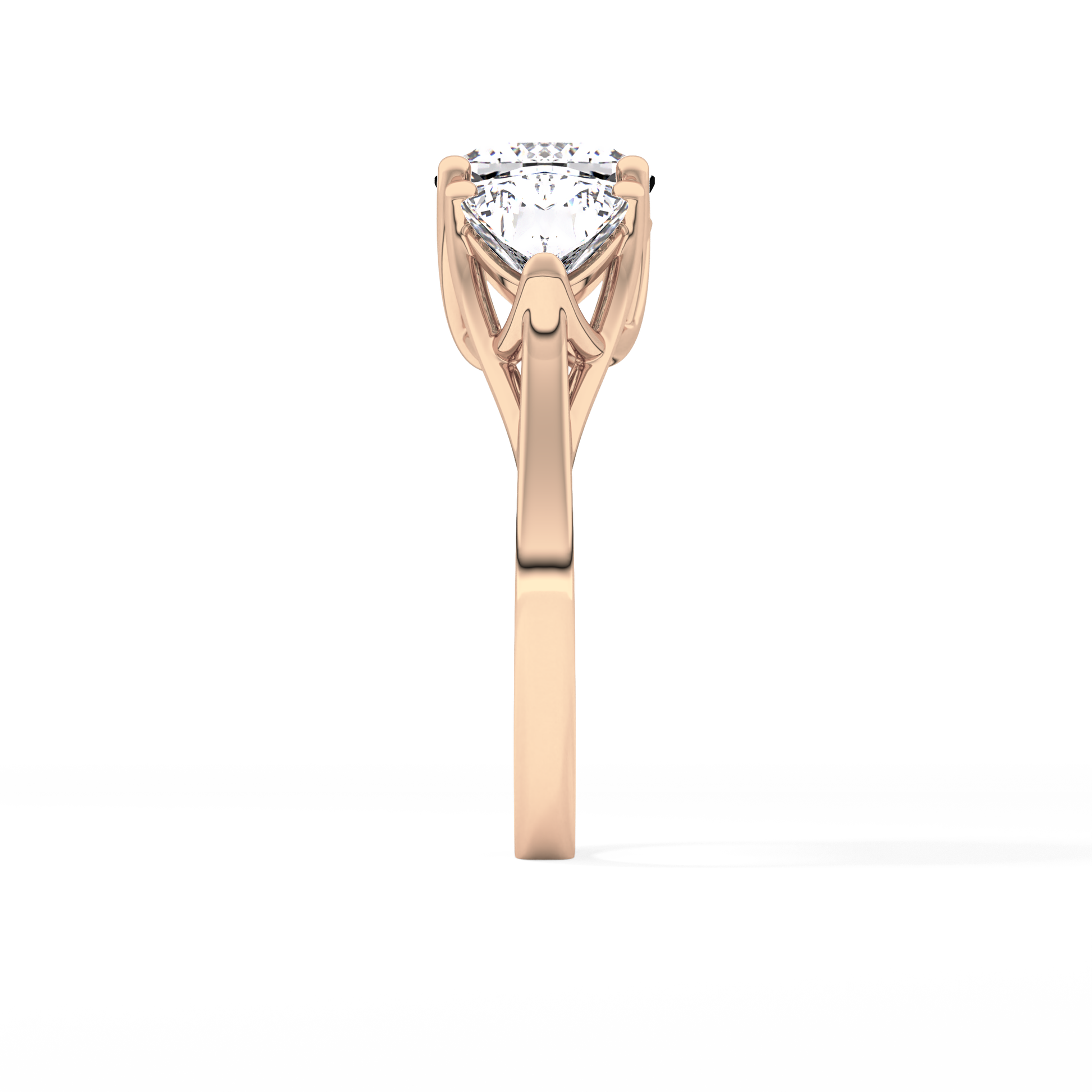 Cushion Cut 2.78 Carat Moissanite Ring – Three Stones Setting in Gold