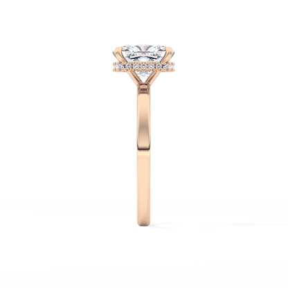 Cushion Cut 1.94 Carat Moissanite Ring – Hidden Halo Setting in Gold