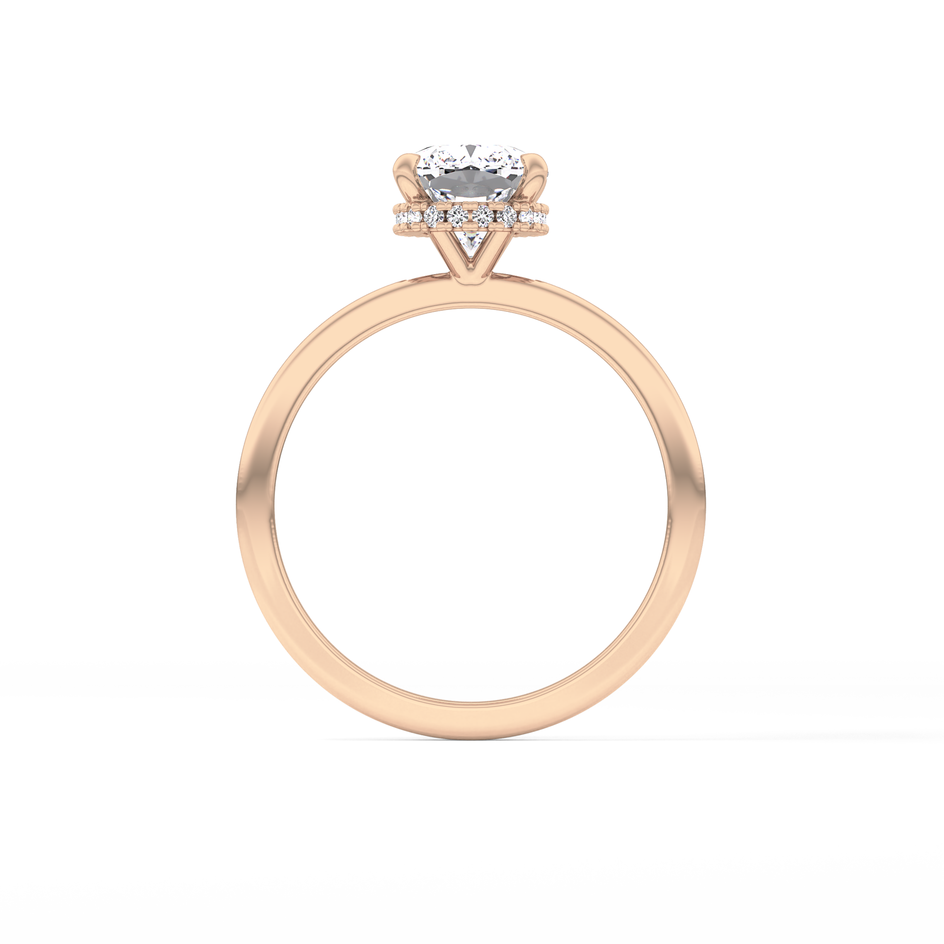 Cushion Cut 1.94 Carat Moissanite Ring – Hidden Halo Setting in Gold