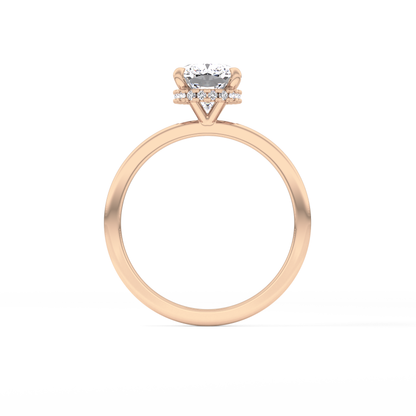 Cushion Cut 1.94 Carat Moissanite Ring – Hidden Halo Setting in Gold