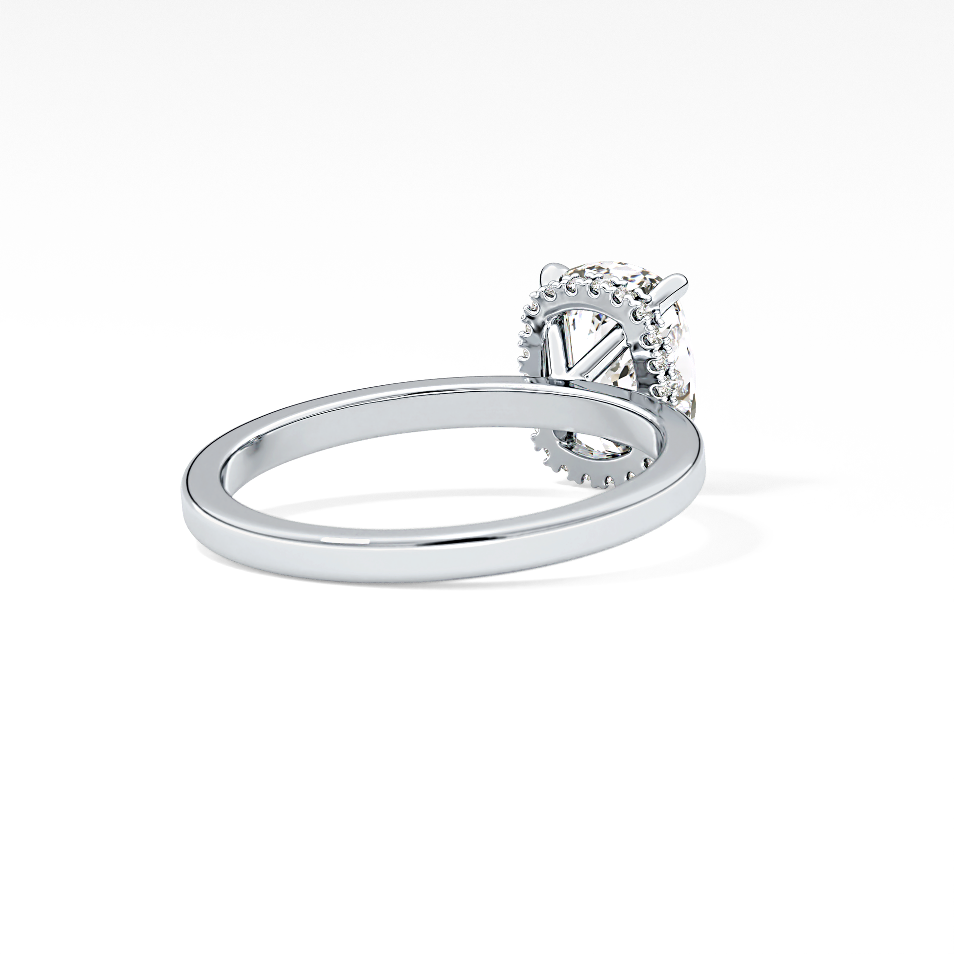Cushion Cut 1.94 Carat Moissanite Ring – Hidden Halo Setting in Gold
