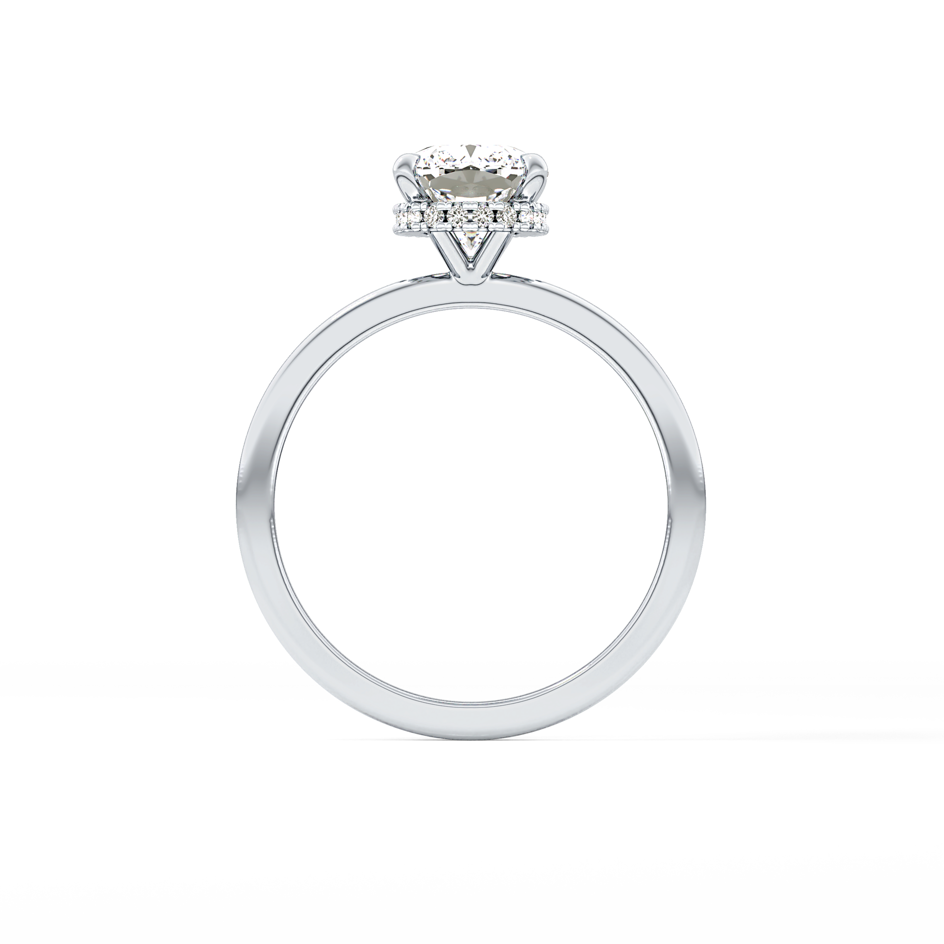 Cushion Cut 1.94 Carat Moissanite Ring – Hidden Halo Setting in Gold
