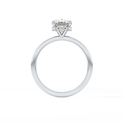 Cushion Cut 1.94 Carat Moissanite Ring – Hidden Halo Setting in Gold