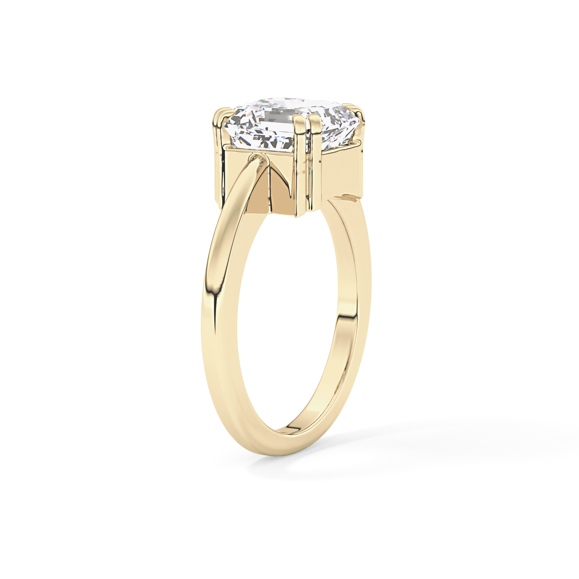 Emerald Cut 2.9 Carat Moissanite Ring – Solitaire Style in Gold