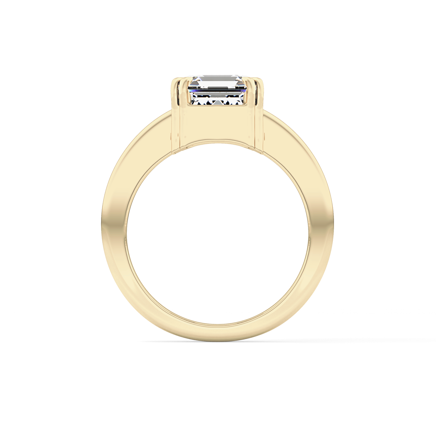 Emerald Cut 2.9 Carat Moissanite Ring – Solitaire Style in Gold