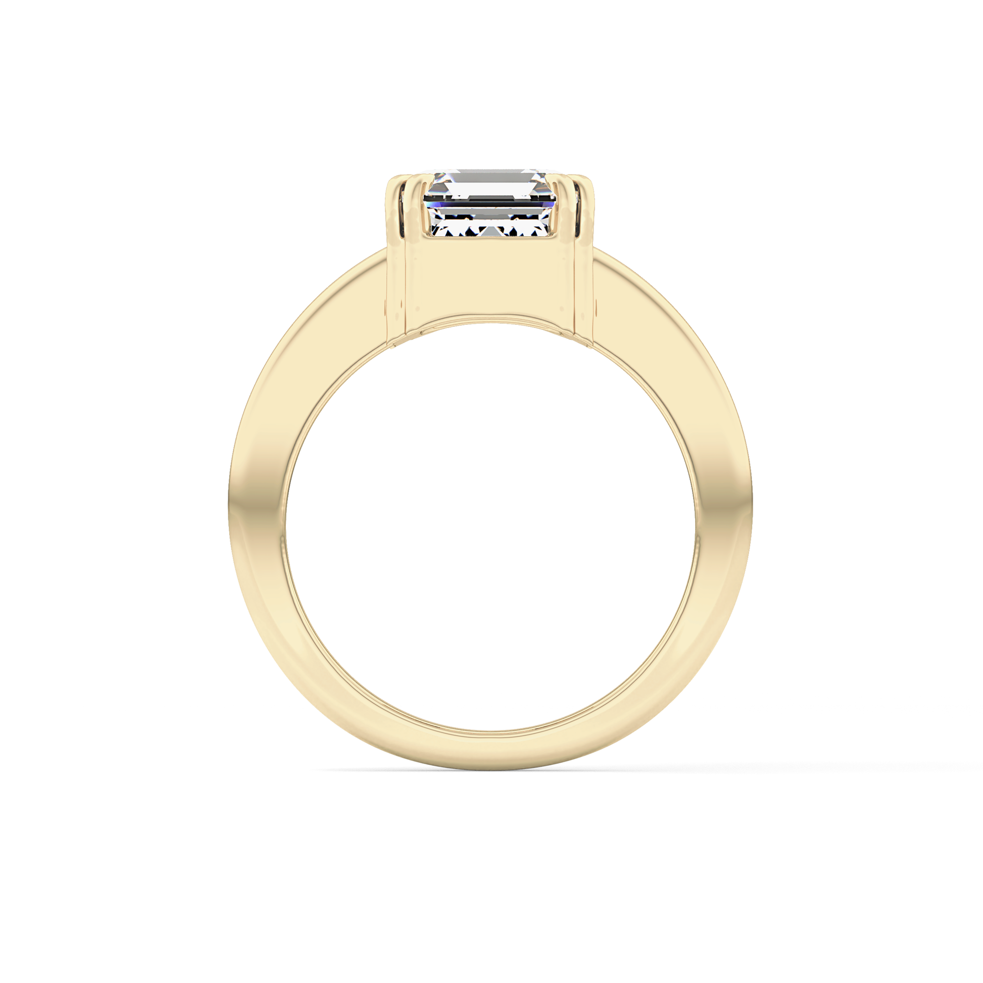Emerald Cut 2.9 Carat Moissanite Ring – Solitaire Style in Gold
