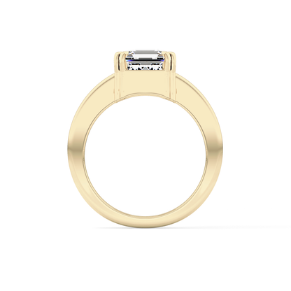 Emerald Cut 2.9 Carat Moissanite Ring – Solitaire Style in Gold