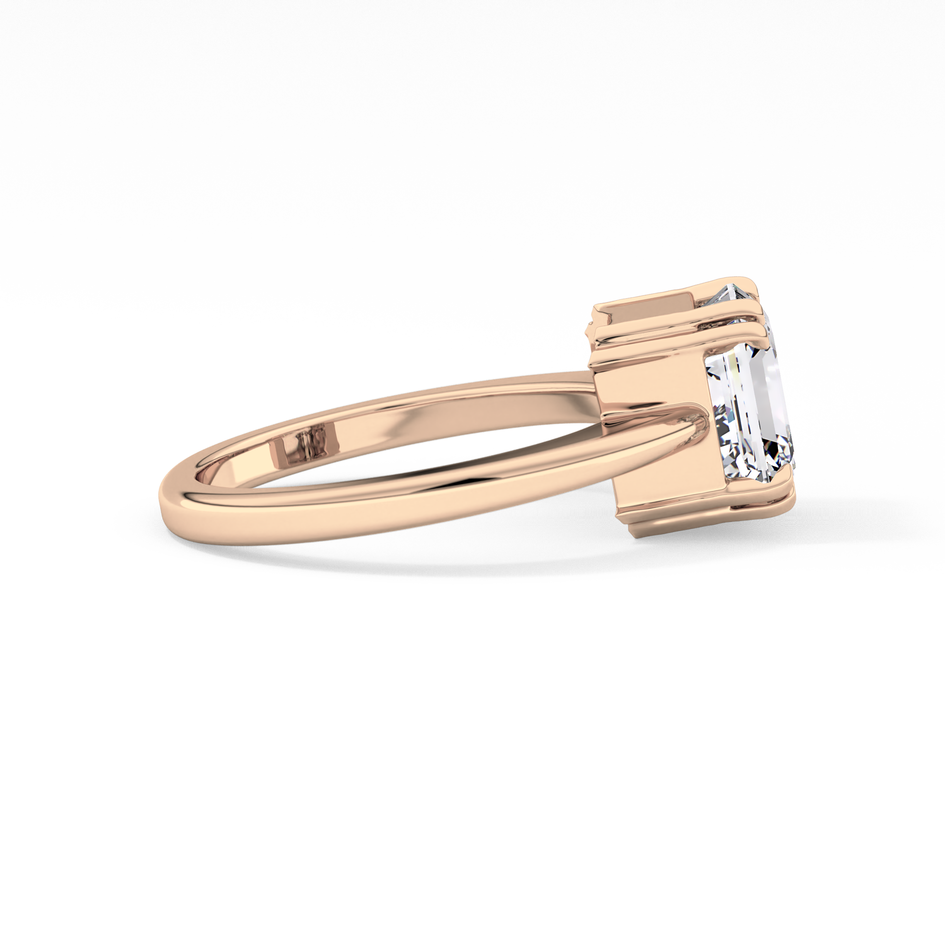 Emerald Cut 2.9 Carat Moissanite Ring – Solitaire Style in Gold