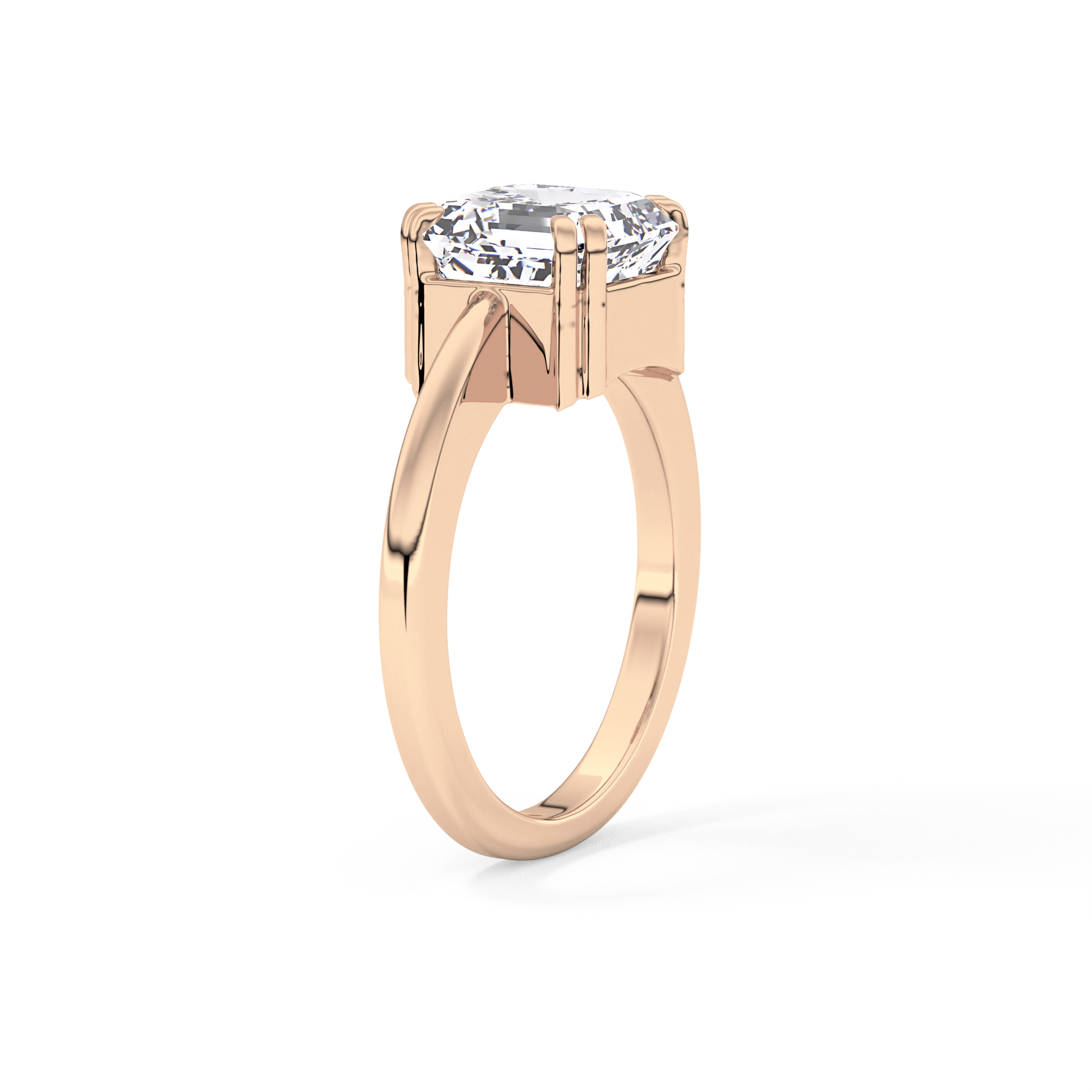 Emerald Cut 2.9 Carat Moissanite Ring – Solitaire Style in Gold